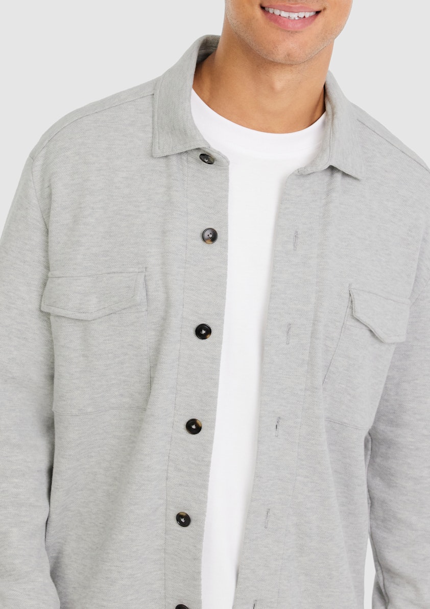 Silver Foley Stretch Shacket
