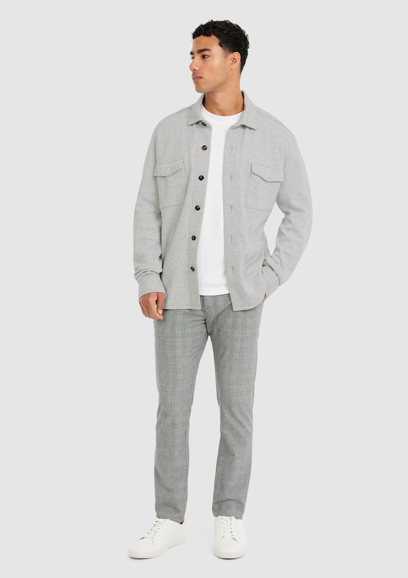 Silver Foley Stretch Shacket