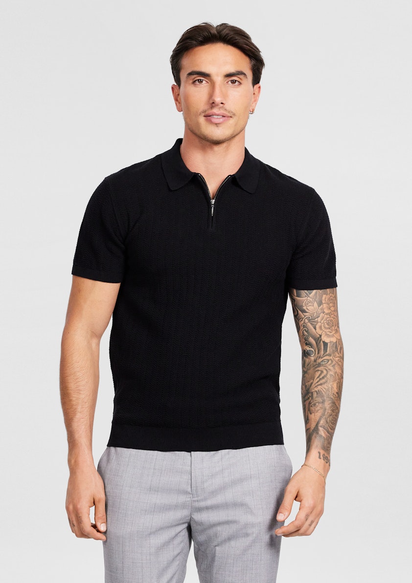 Darius Zip Knit Polo