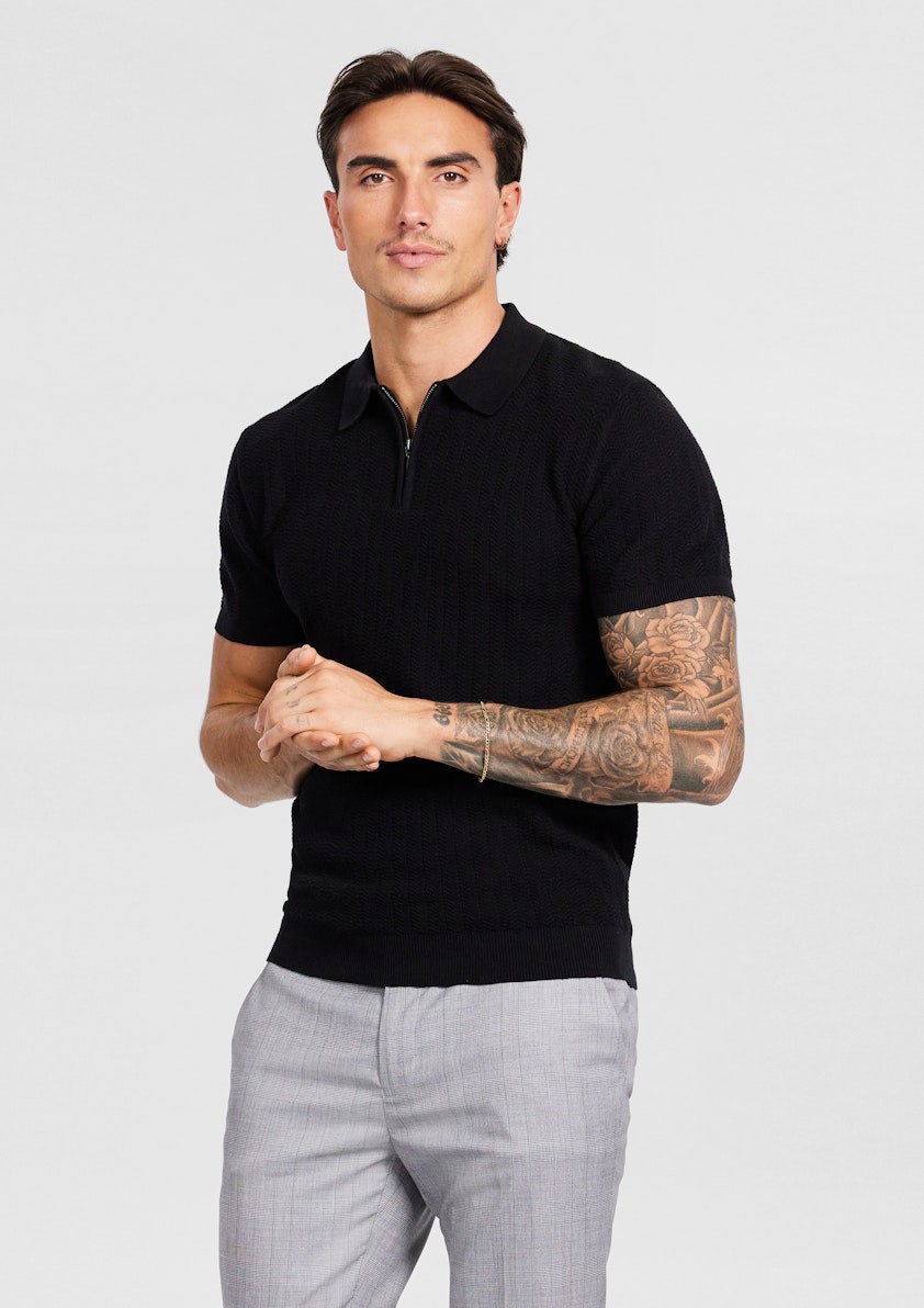 Darius Zip Knit Polo