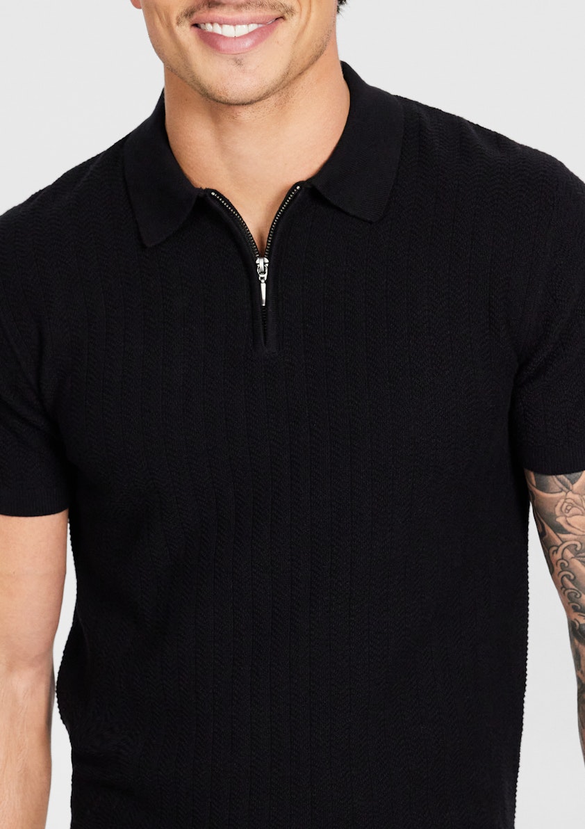 Darius Zip Knit Polo