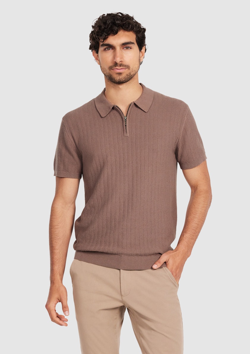 Darius Zip Knit Polo