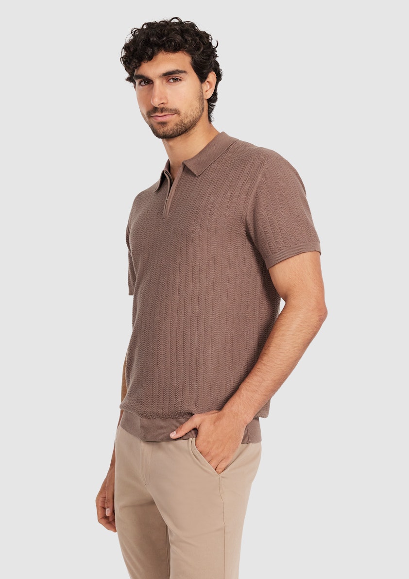 Darius Zip Knit Polo