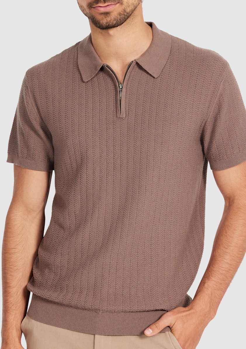 Darius Zip Knit Polo