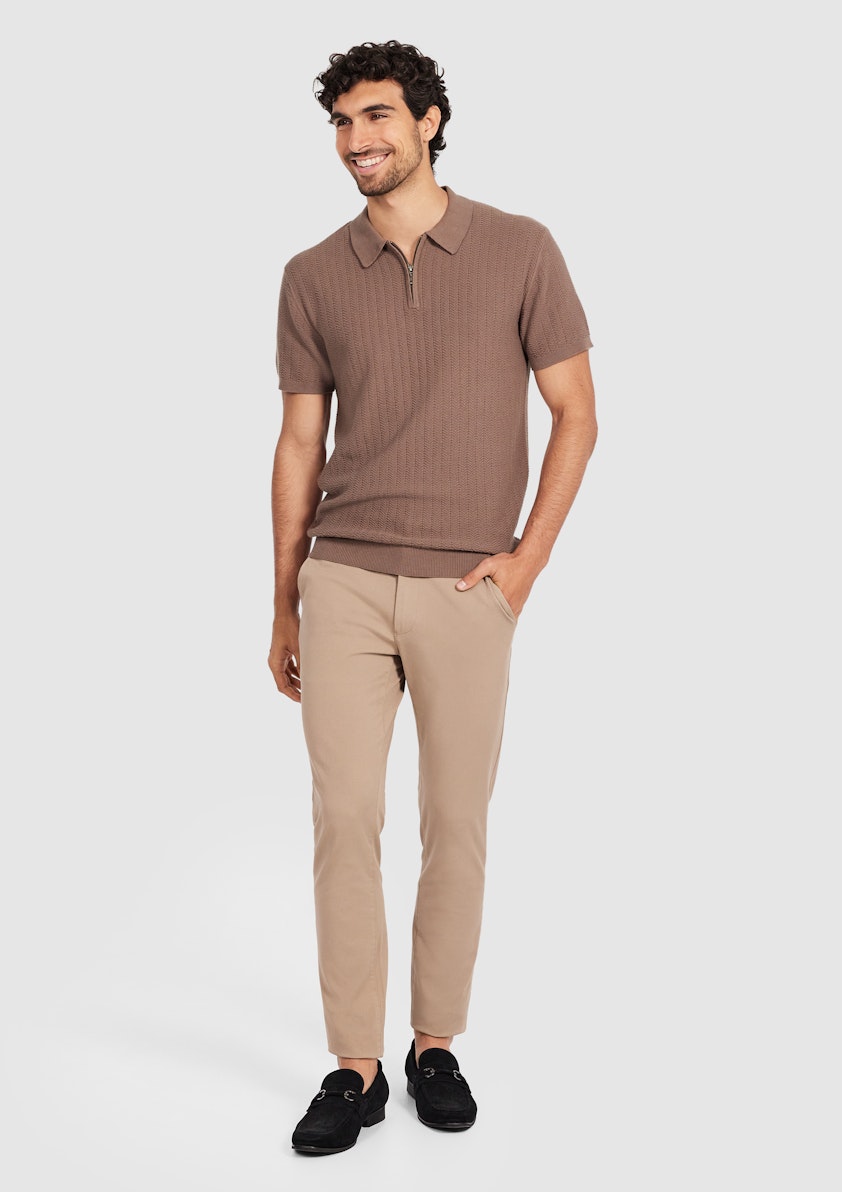 Darius Zip Knit Polo