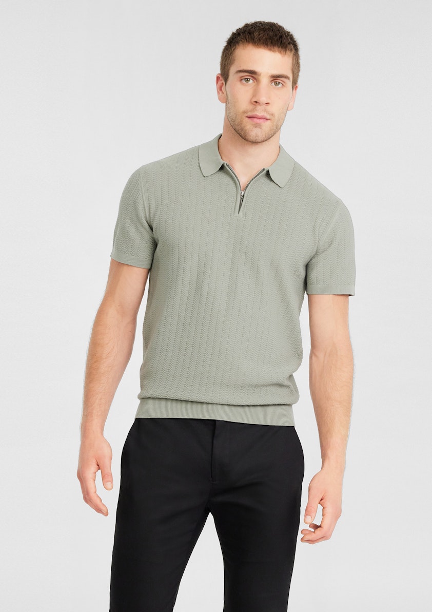 Darius Zip Knit Polo