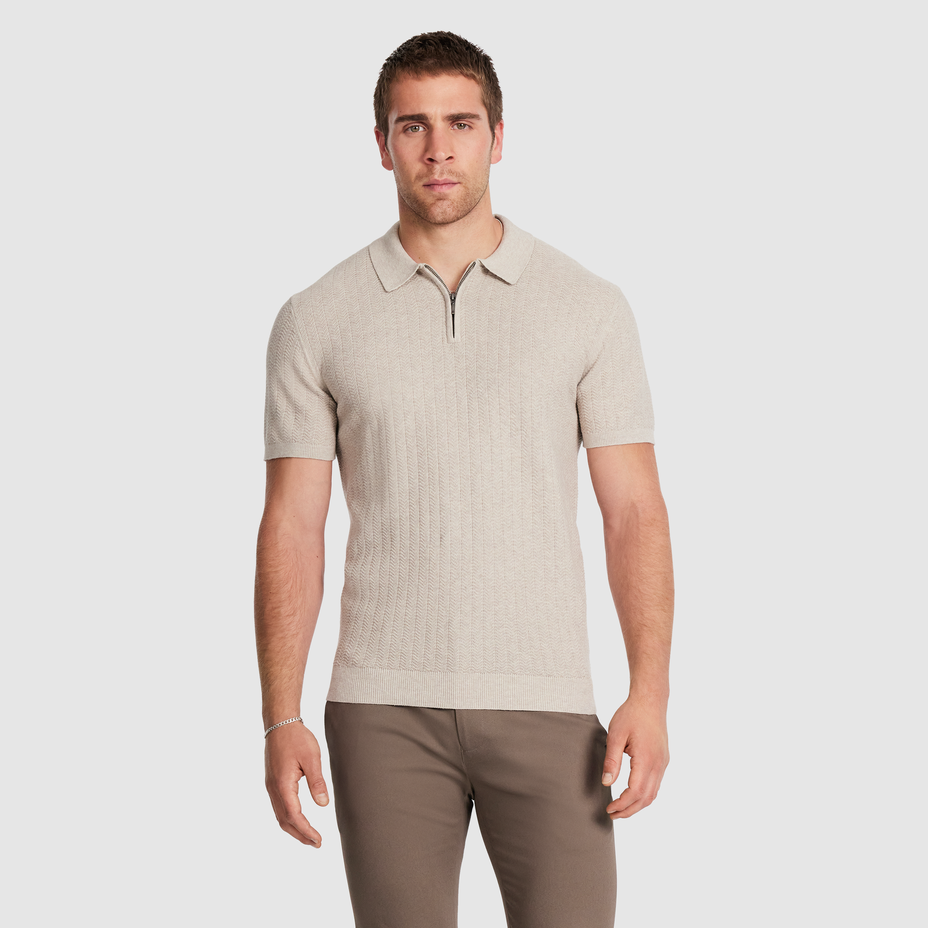 Darius Zip Knit Polo