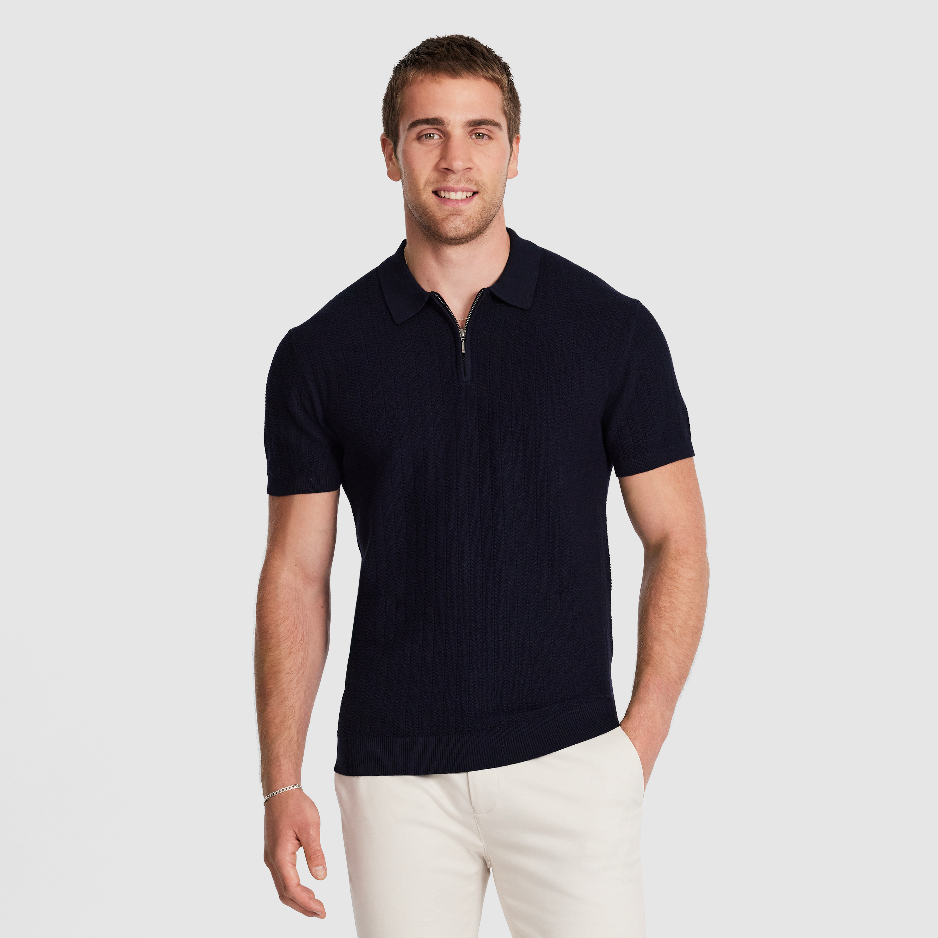 Darius Zip Knit Polo