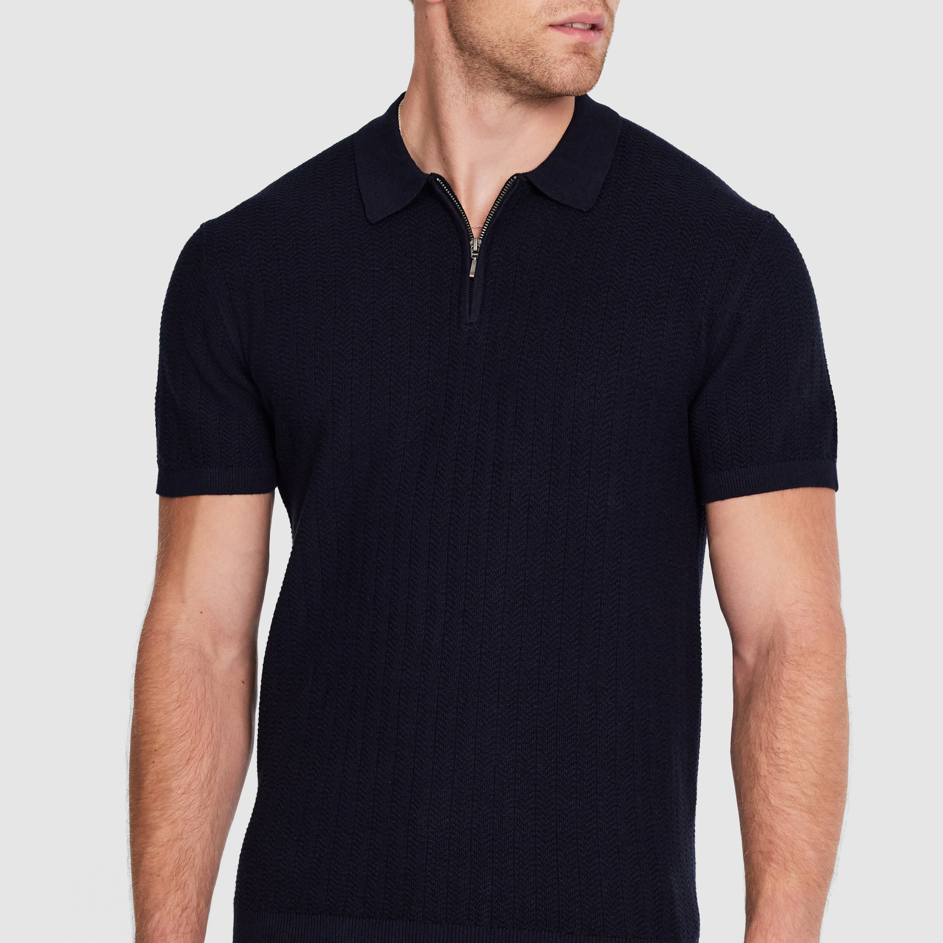 Darius Zip Knit Polo