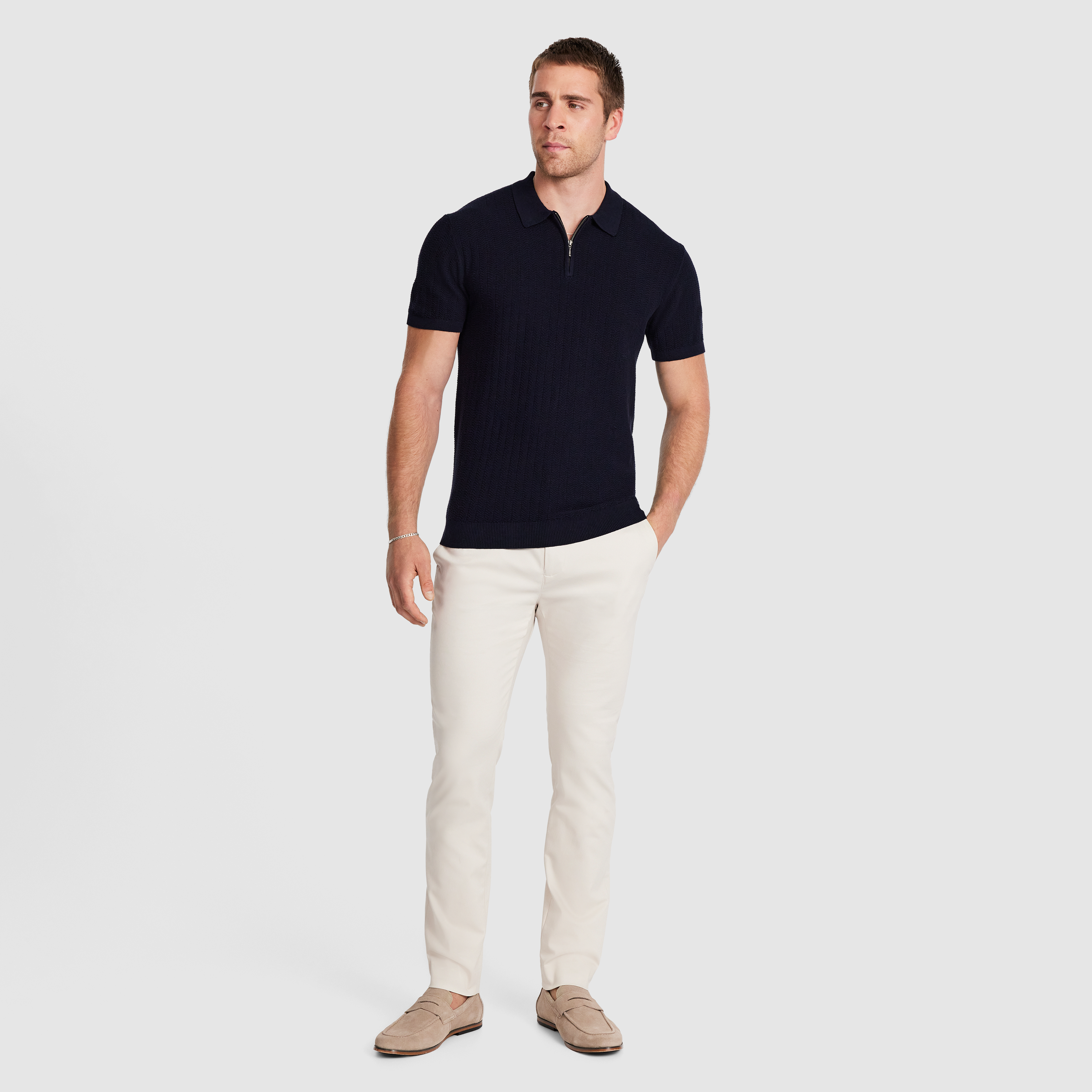 Darius Zip Knit Polo