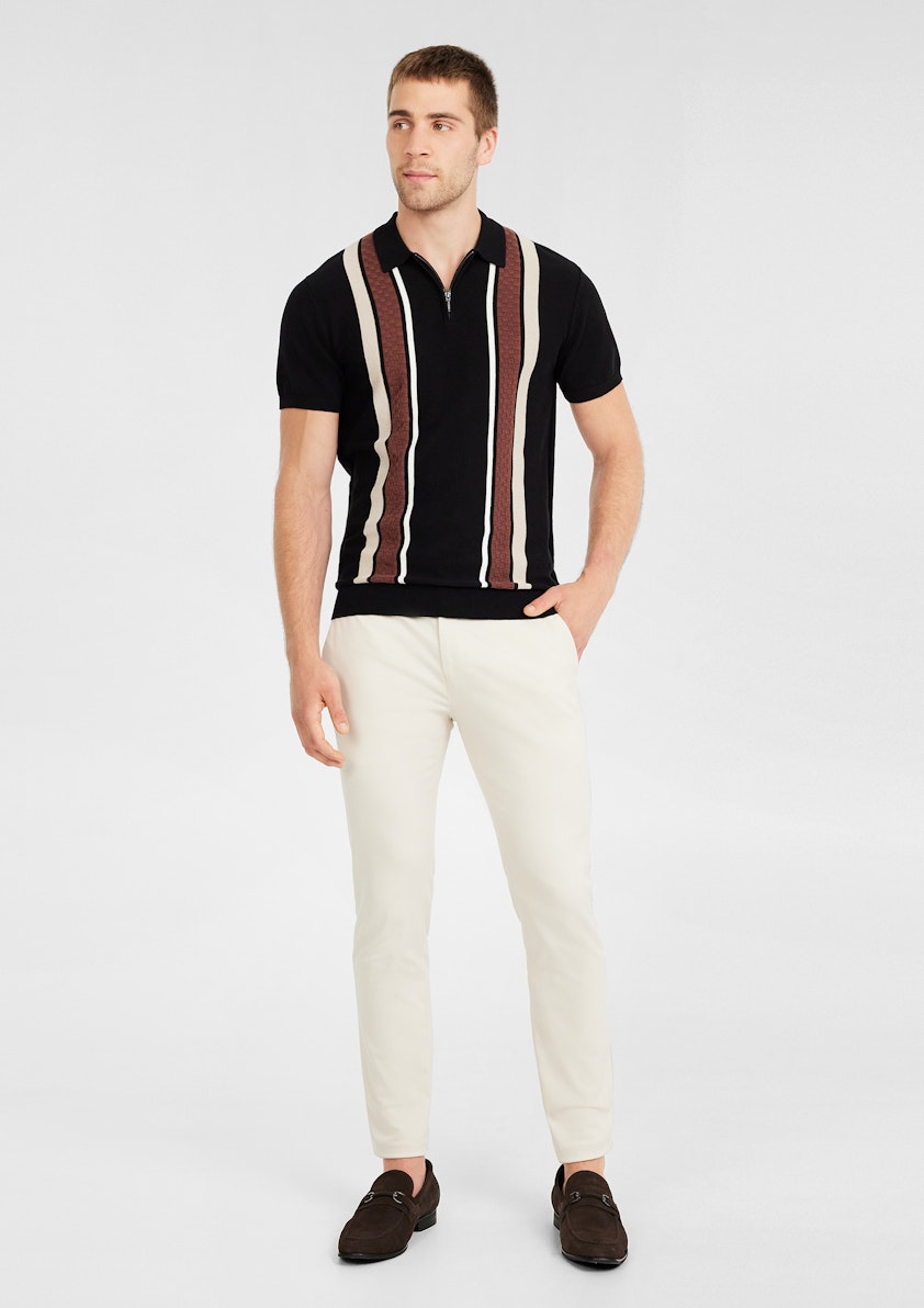 Jude Stripe Zip Knit Polo