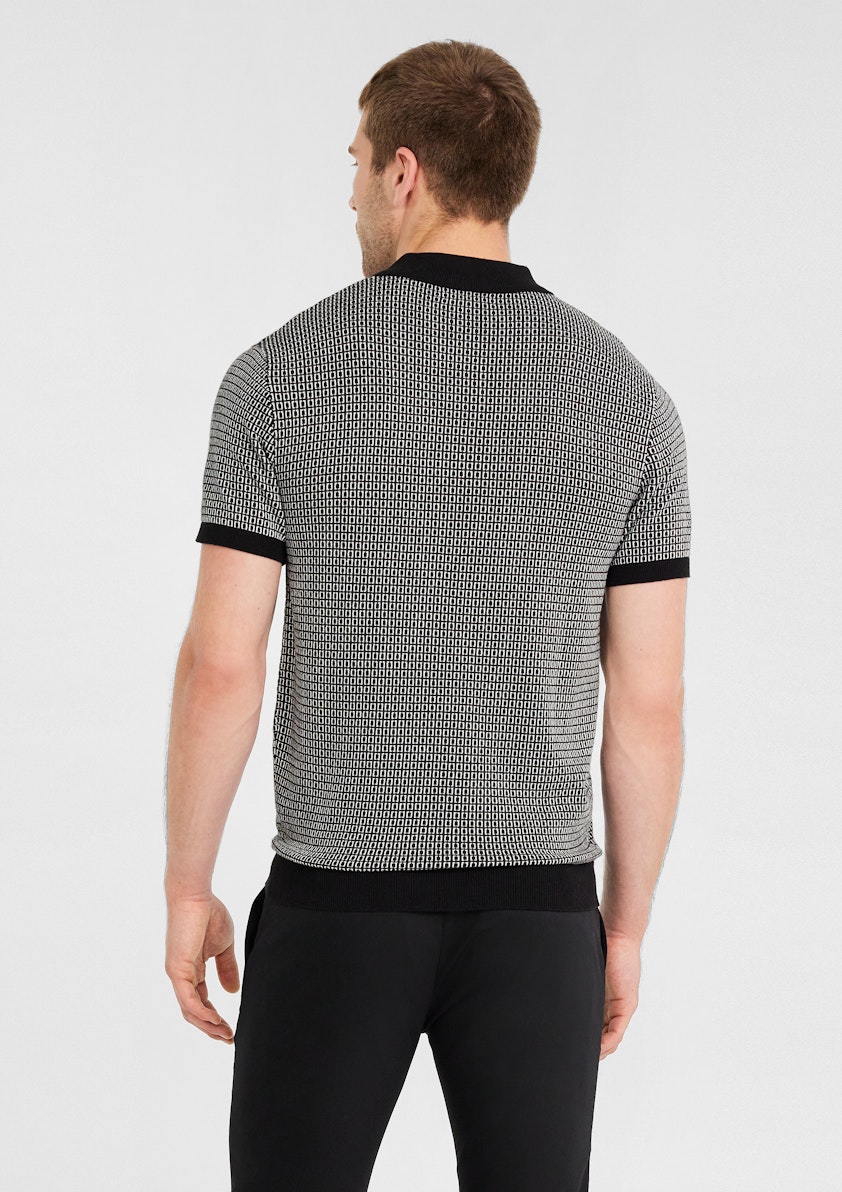 Emmett Geo Zip Knit Polo
