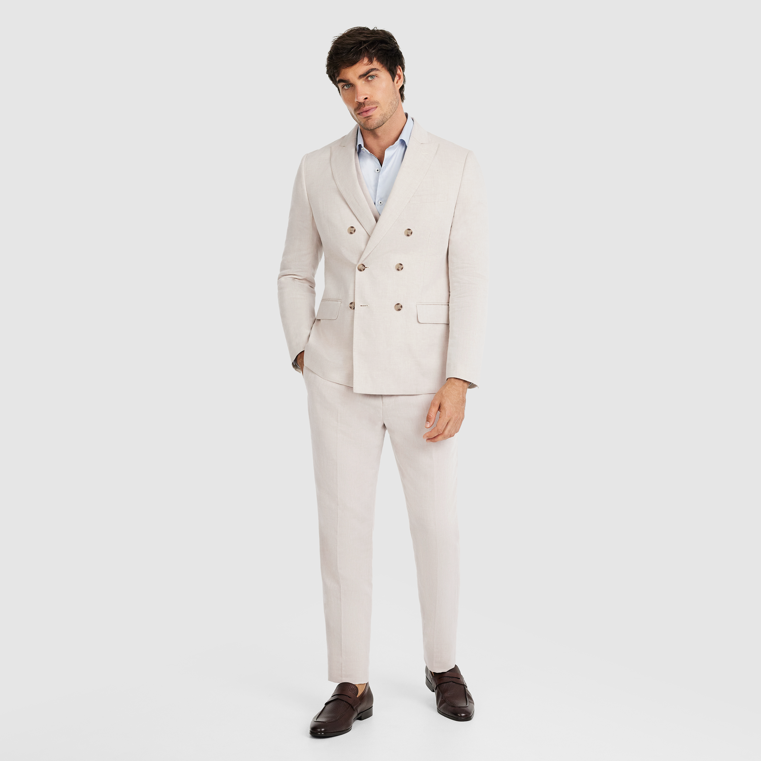 Natural Jae Slim Linen Db Suit Jacket