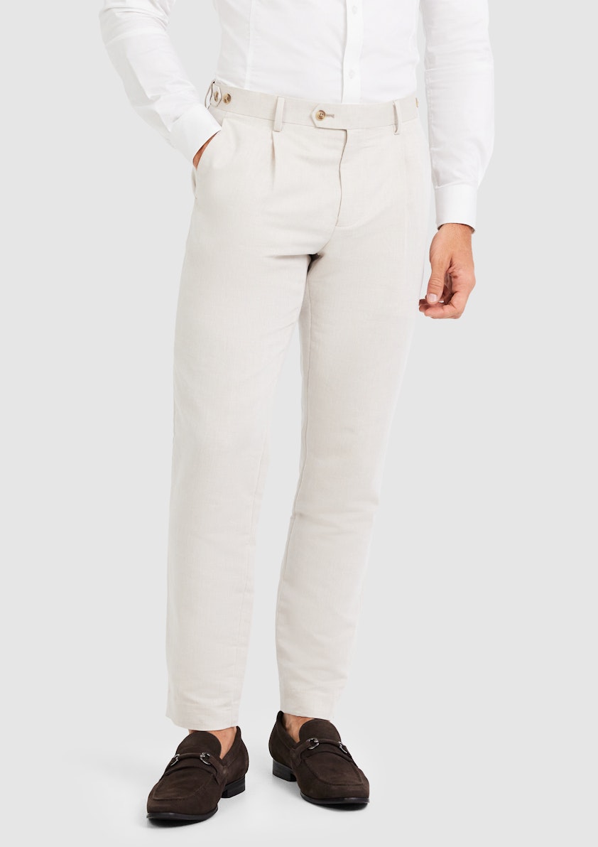 Natural Jae Linen Double Breasted Suit