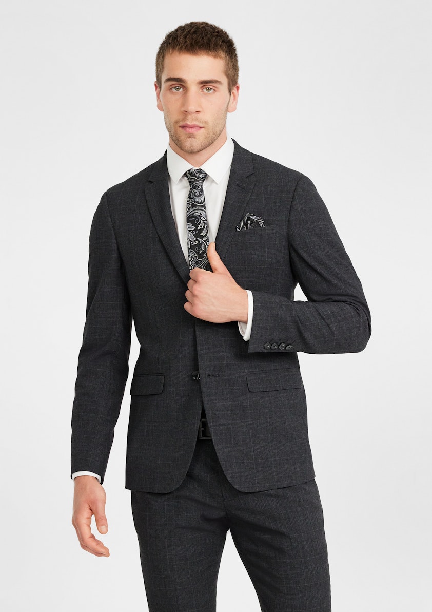 Charcoal Levin Skinny Check Suit