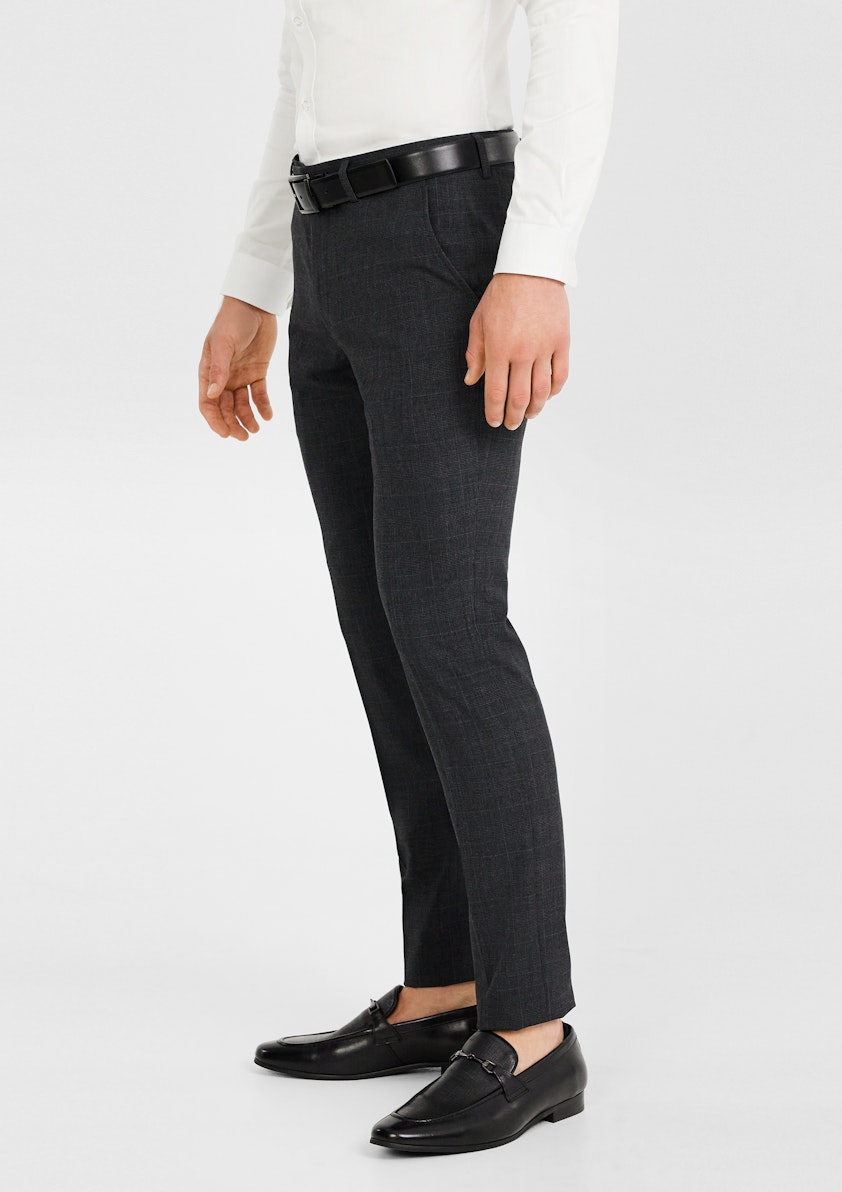 Charcoal Levin Skinny Check Suit