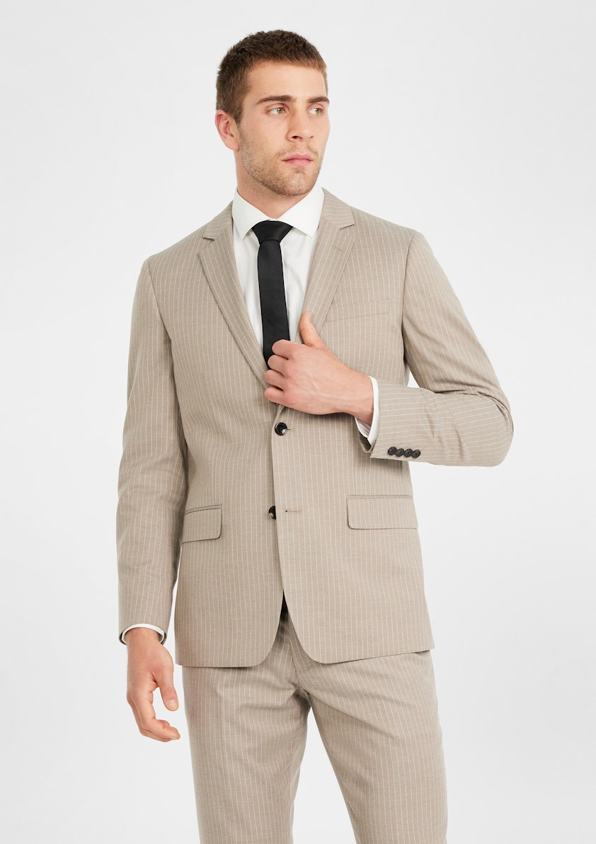 Latte Forbes Slim Stripe Suit