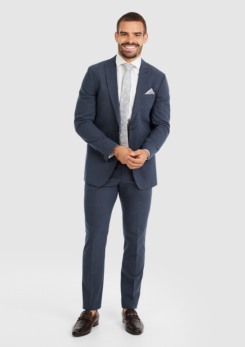 Blue Hasting Slim Check Suit