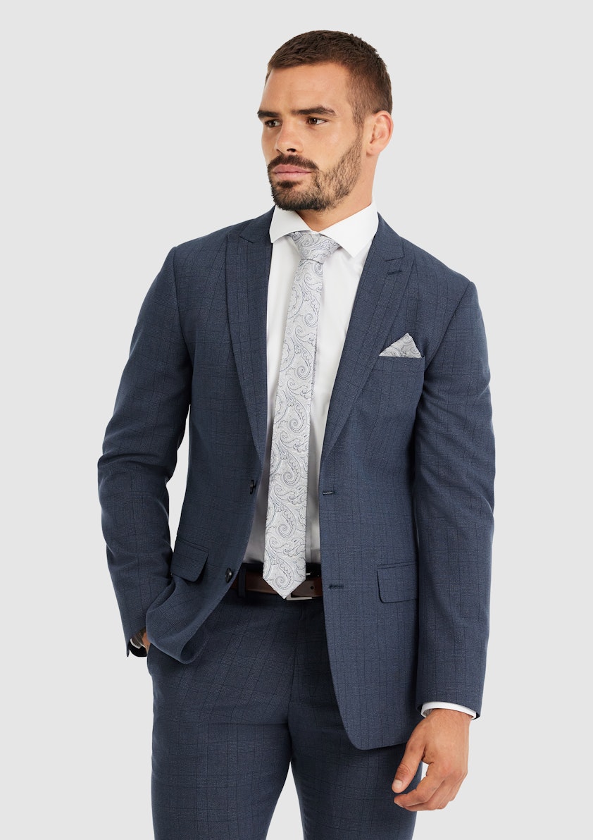 Blue Hasting Slim Check Suit