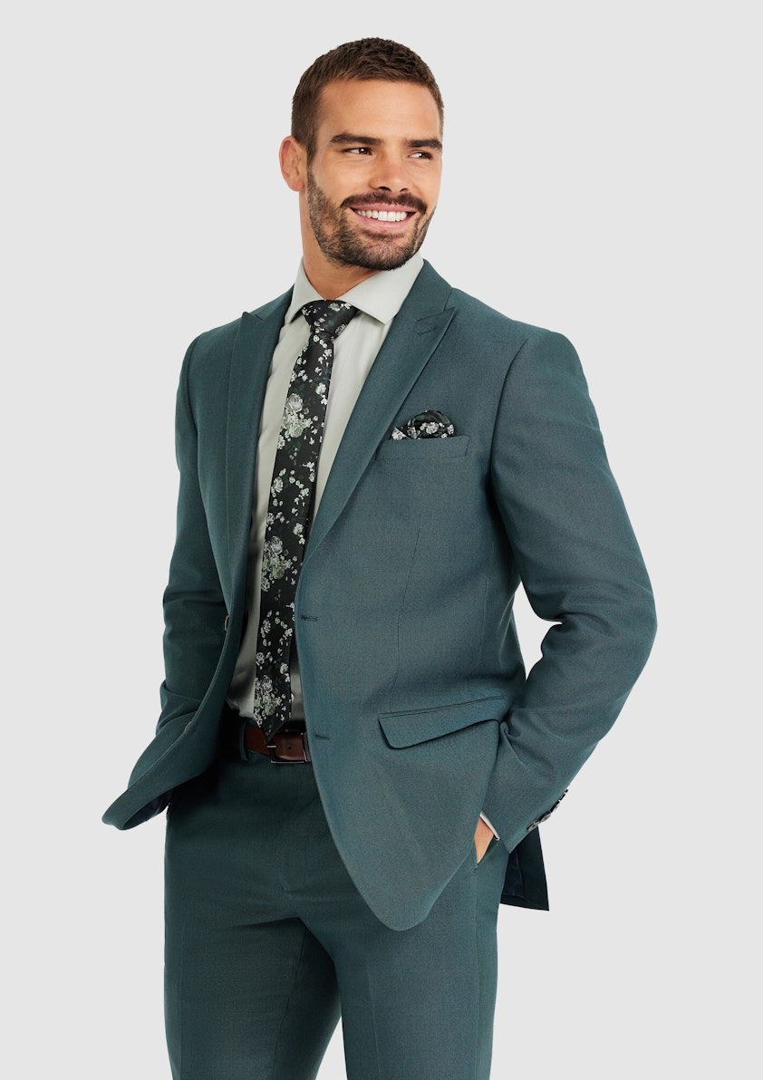 Mid Green Corso Slim Suit Jacket