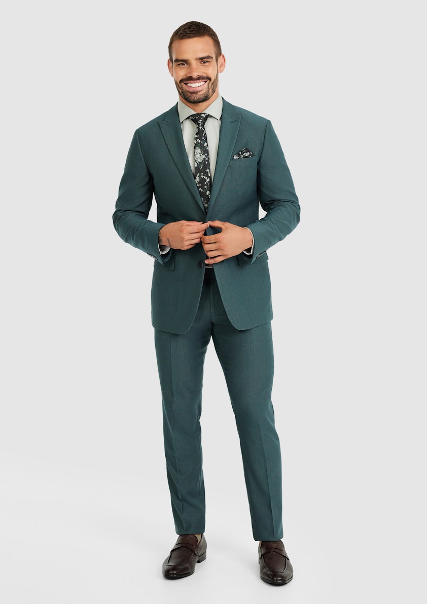 Mid Green Corso Slim Suit Jacket