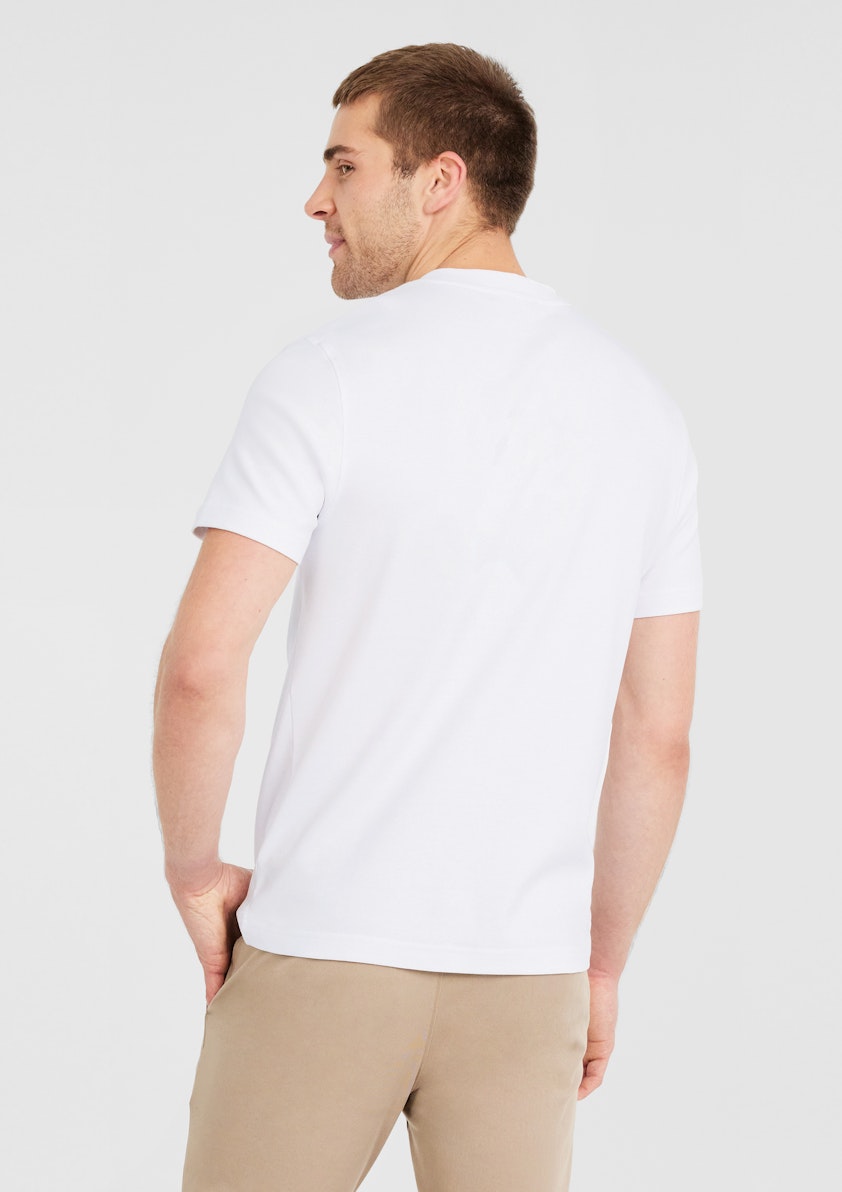 White Luxe Cotton Crew T Shirt