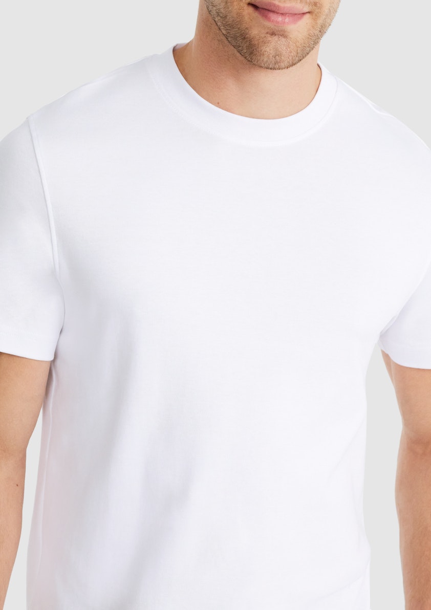 White Luxe Cotton Crew T Shirt