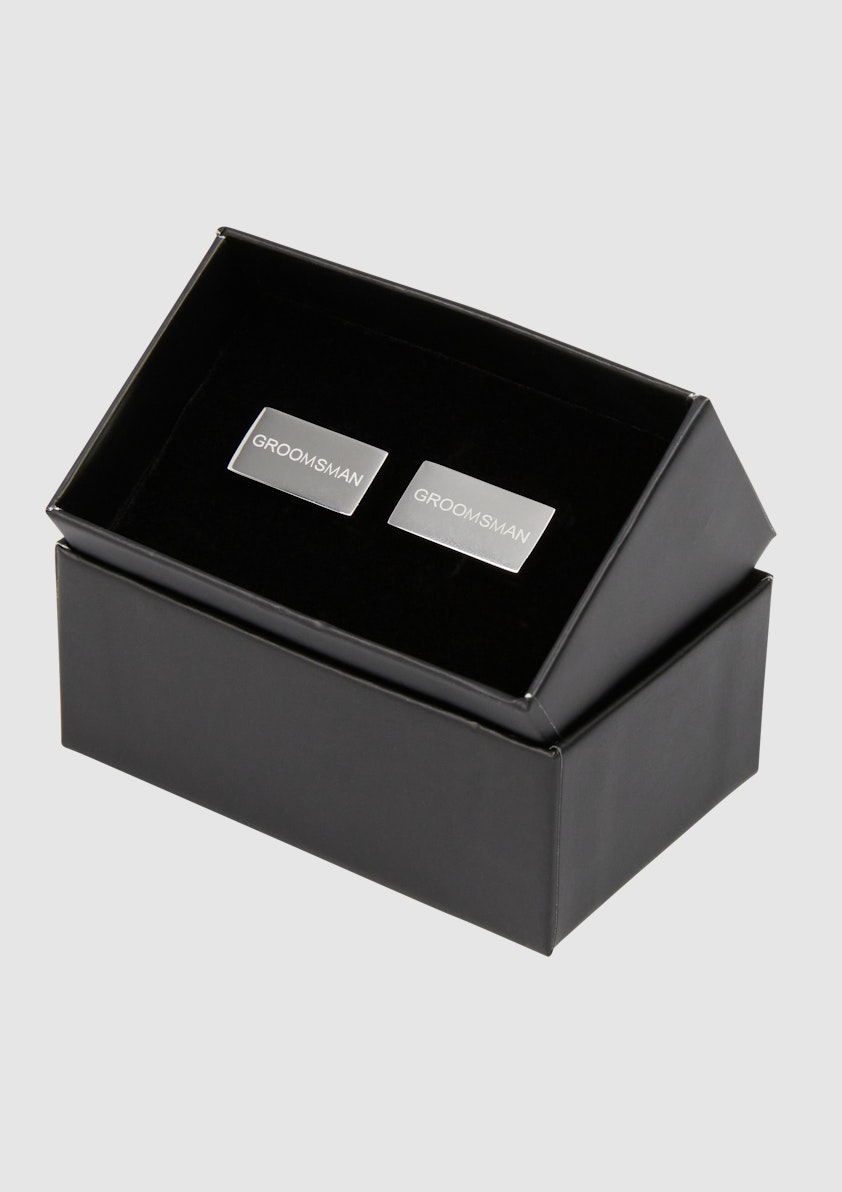 Platinum Groomsman Cuff Link