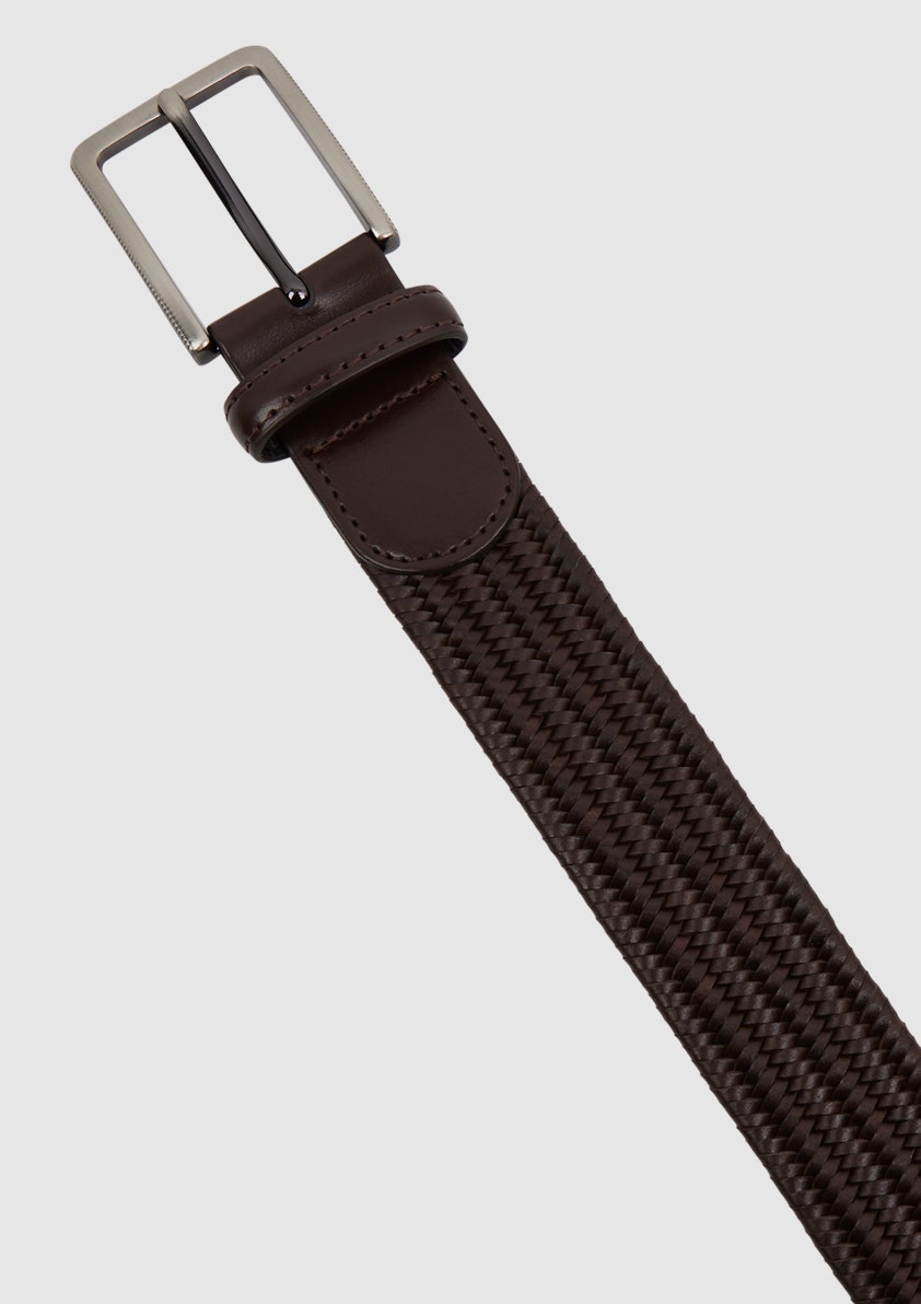 Mocha Ryder Prong Textured Belt