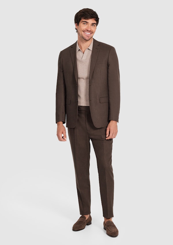Chocolate Marvel Stretch Linen Suit