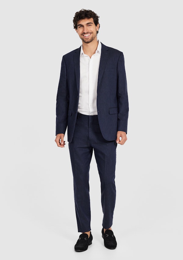 Navy Marvel Stretch Linen Suit
