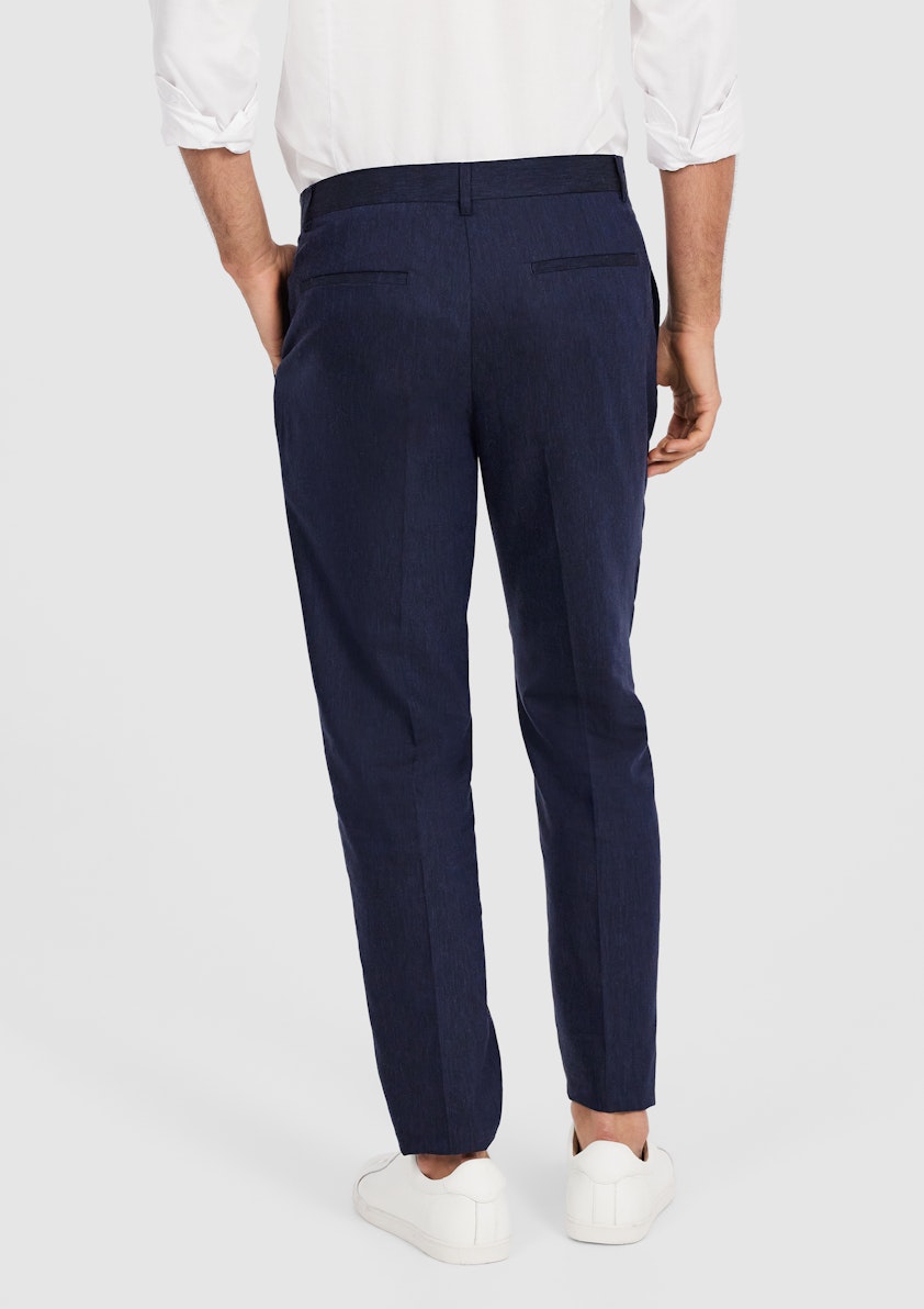 Navy Marvel Stretch Linen Look