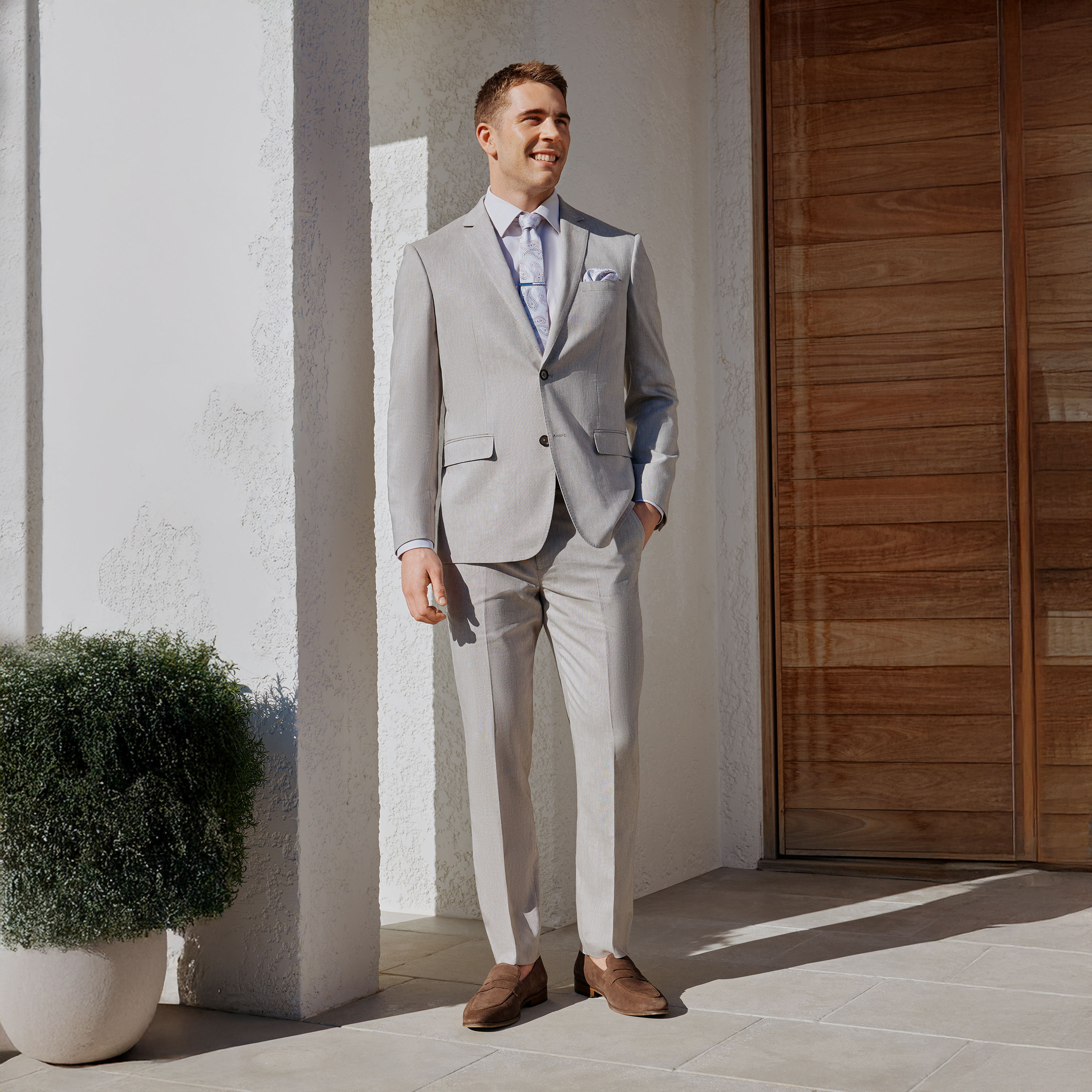  Wheat Marvel Stretch Linen Suit