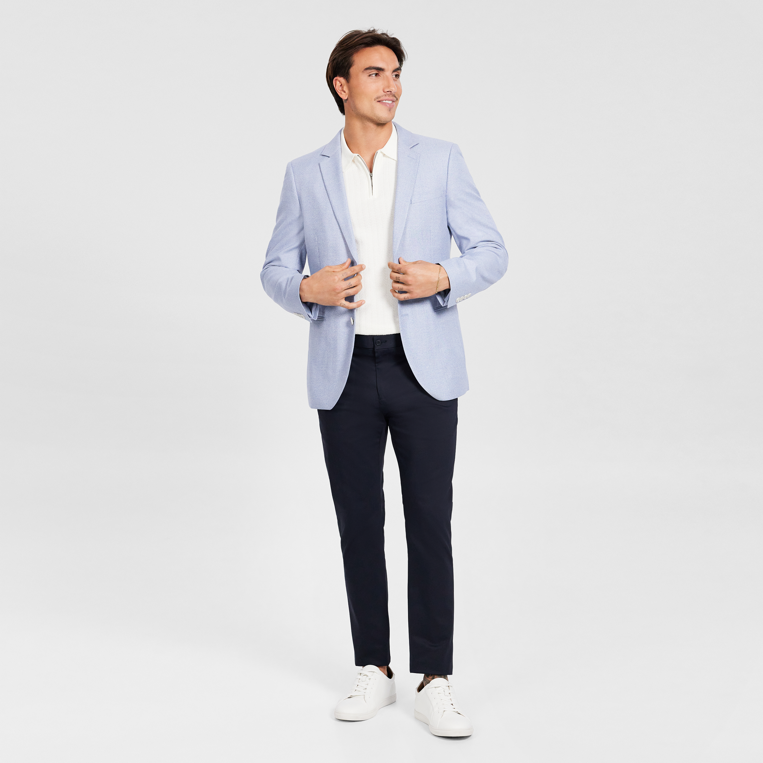 Light Blue Alton Textured Blazer