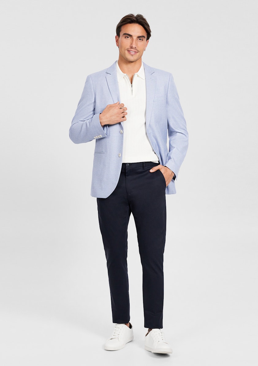 Light Blue Alton Textured Blazer