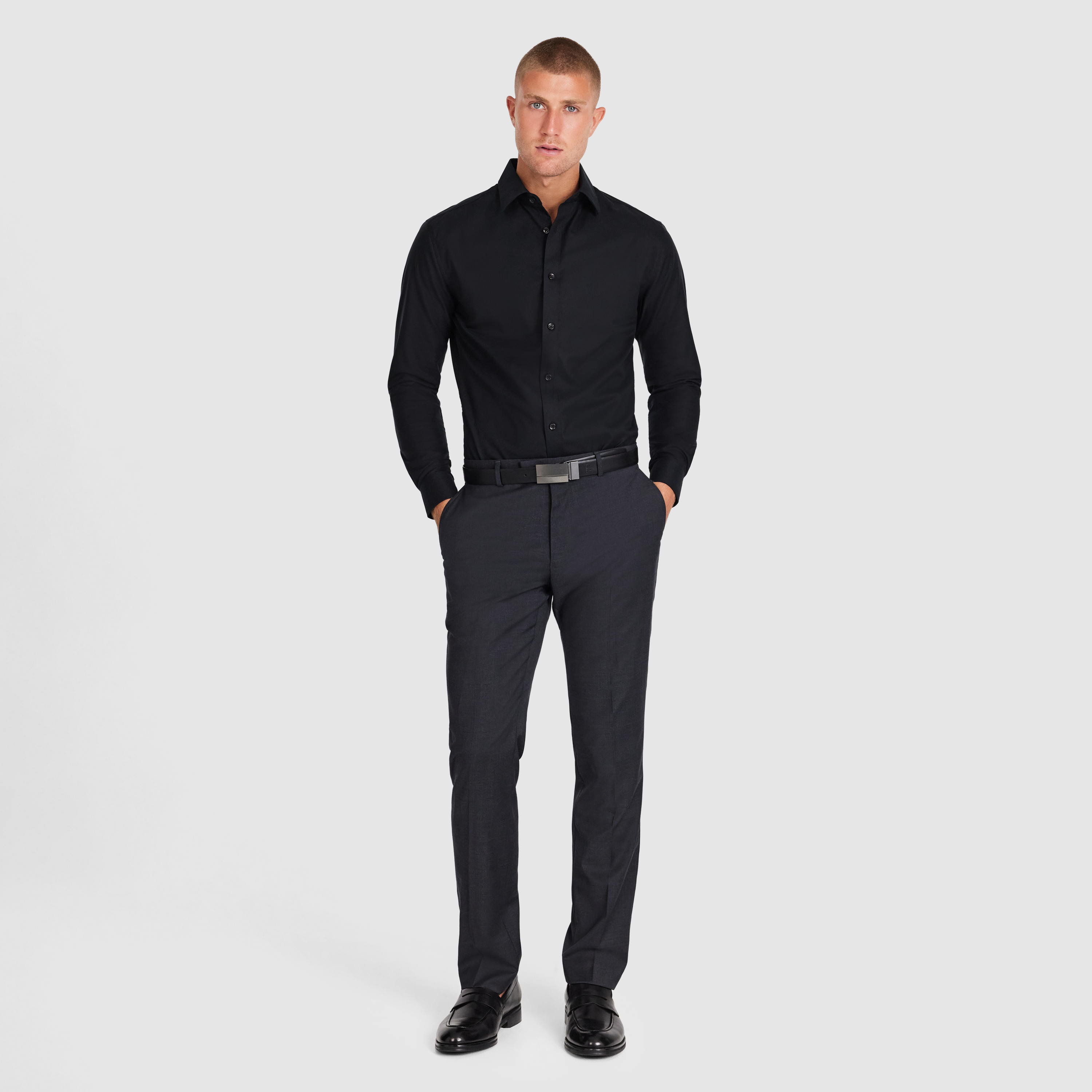 Black Quantum Slim Non Iron Shirt
