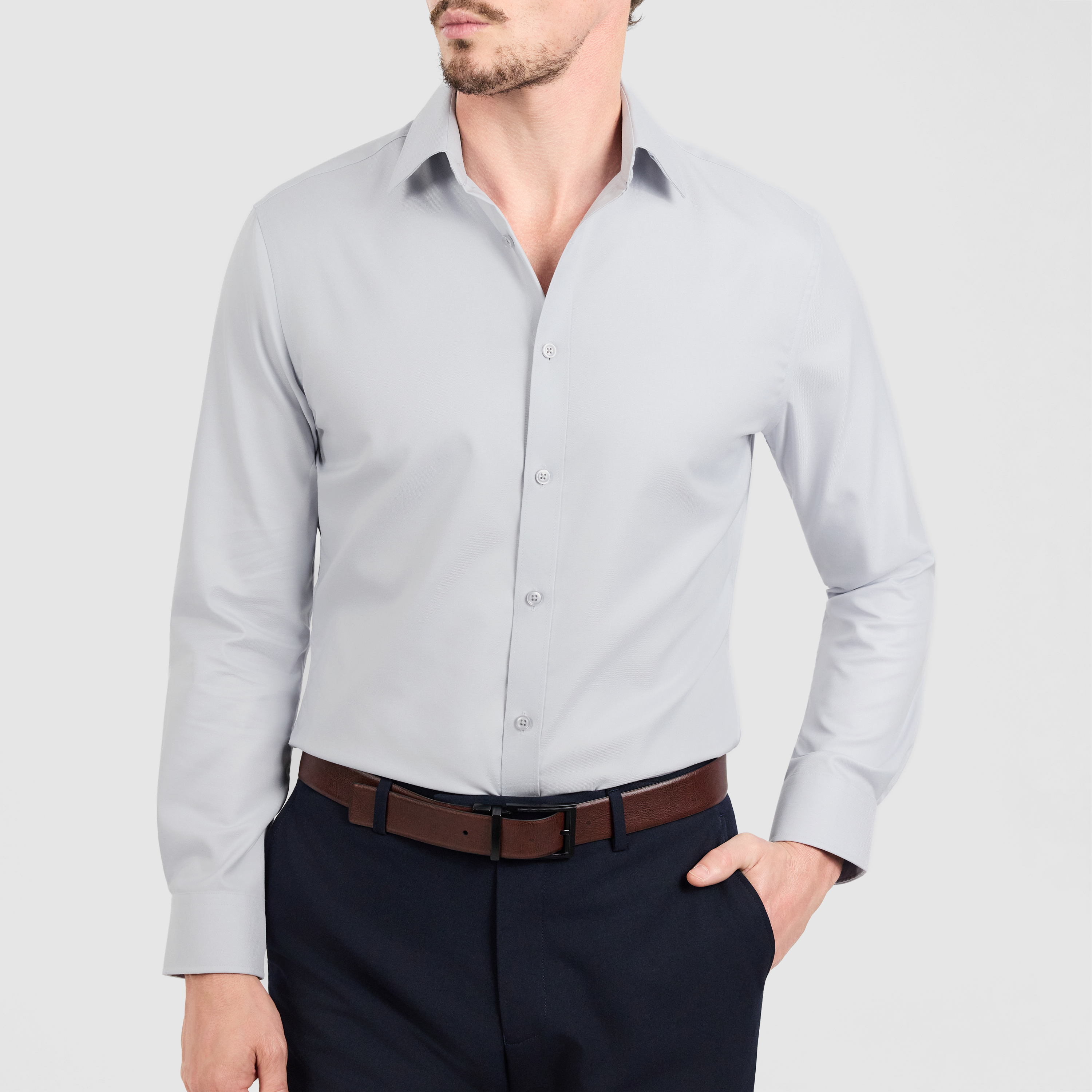 Silver Quantum Slim Non Iron Shirt