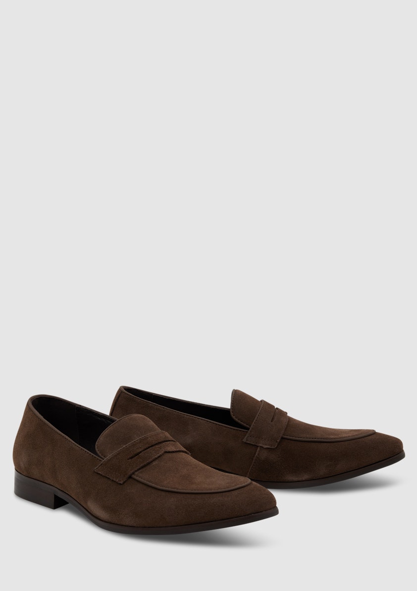 Mocha Eden Suede Dress Loafer