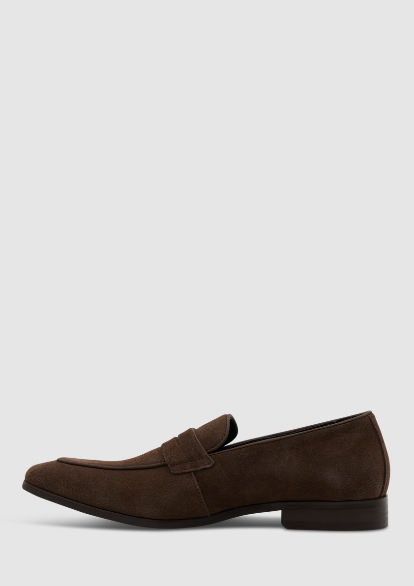 Mocha Eden Suede Dress Loafer