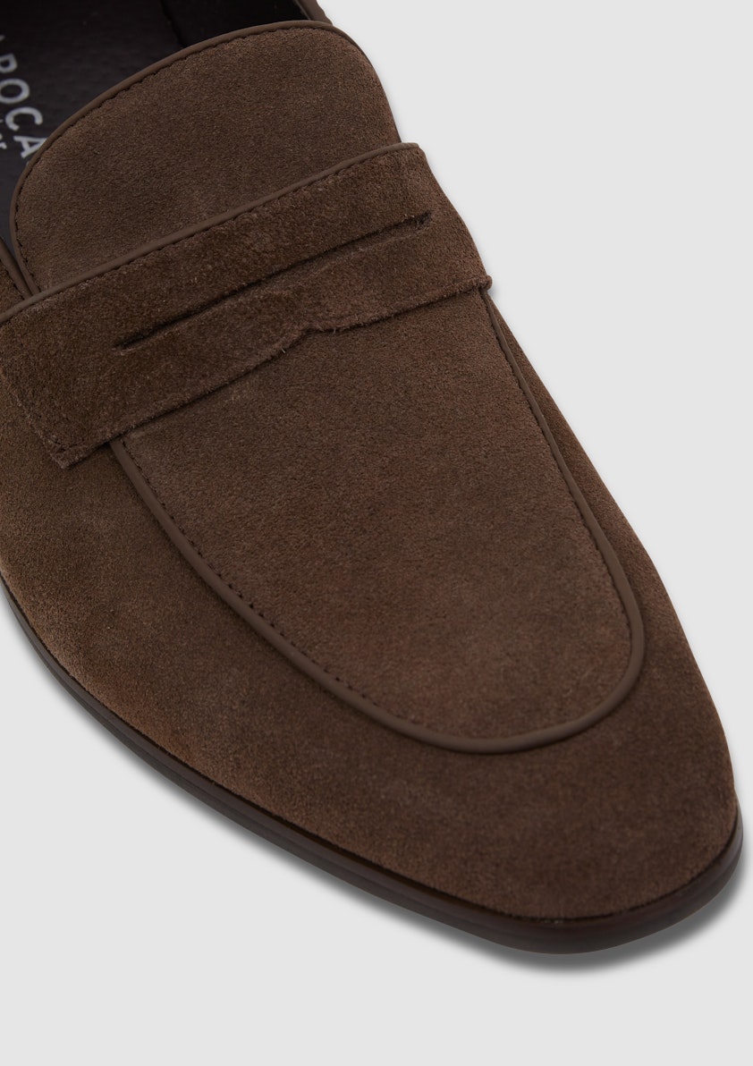 Mocha Eden Suede Dress Loafer