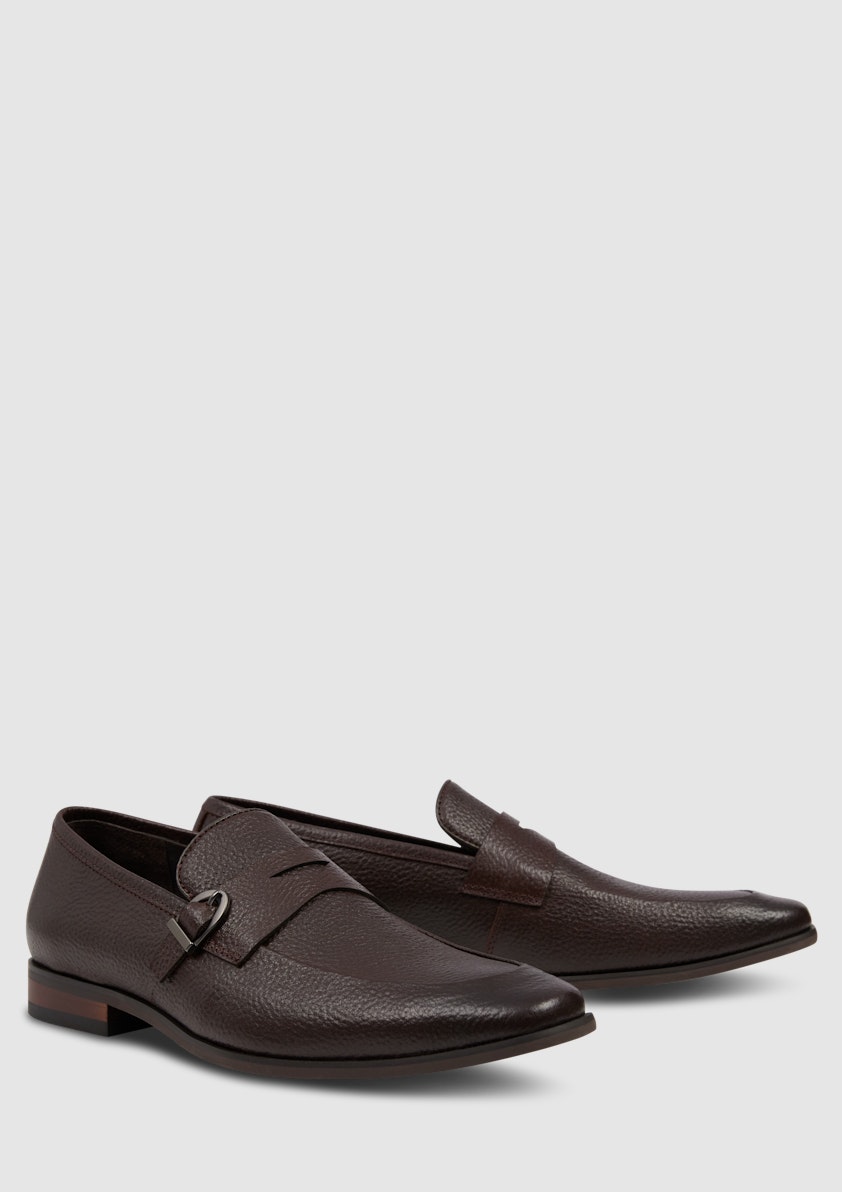 Chocolate Carnaby Textured Dress Loafer