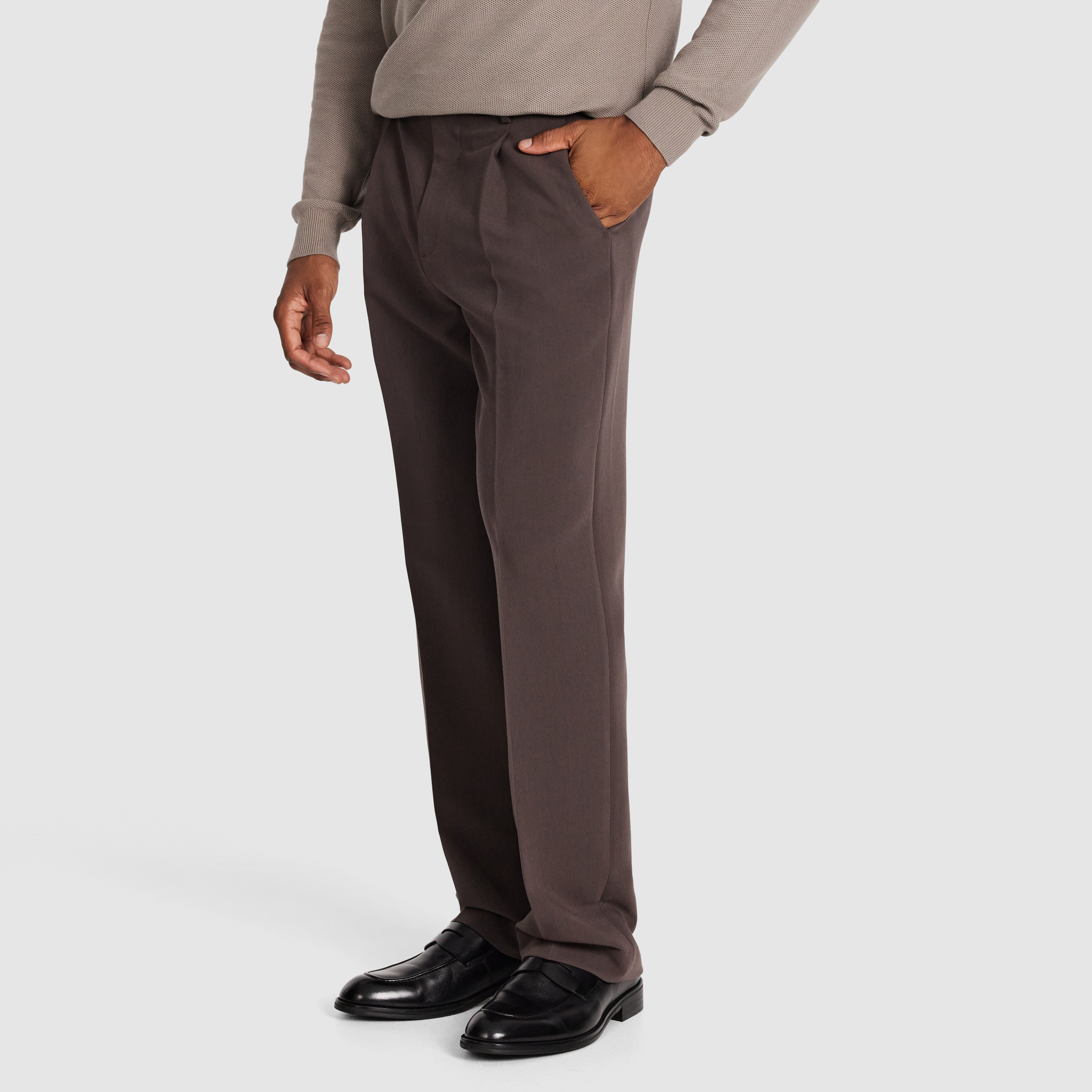 Coffee Vance Regular Pleat Pant
