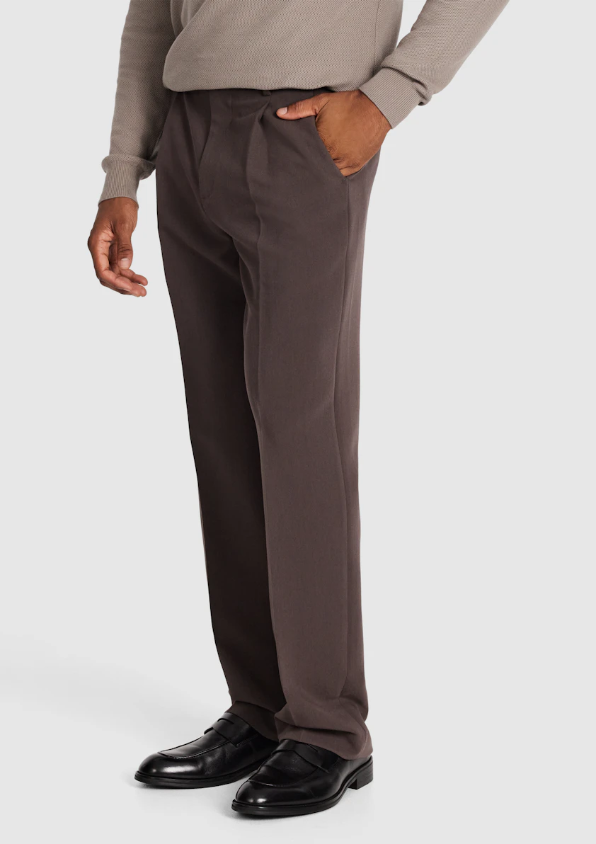Coffee Vance Regular Pleat Pant