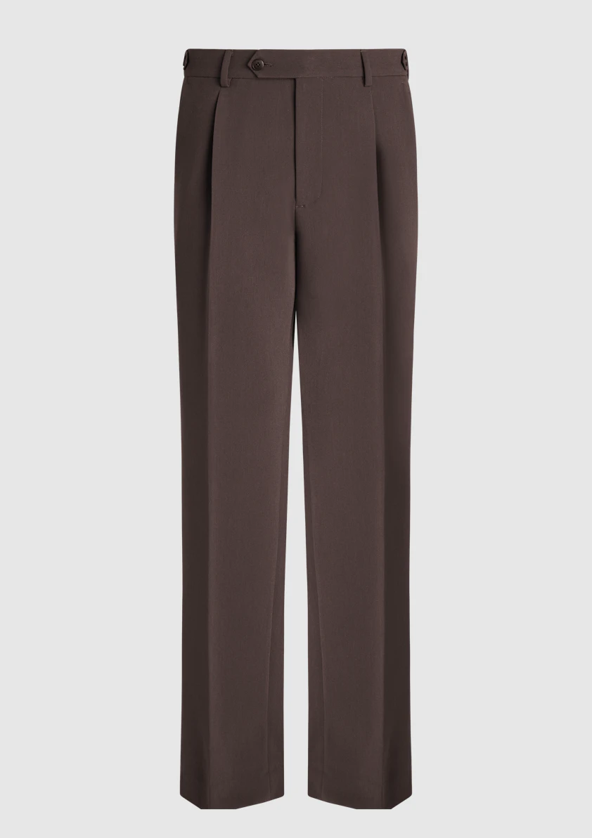 Coffee Vance Regular Pleat Pant