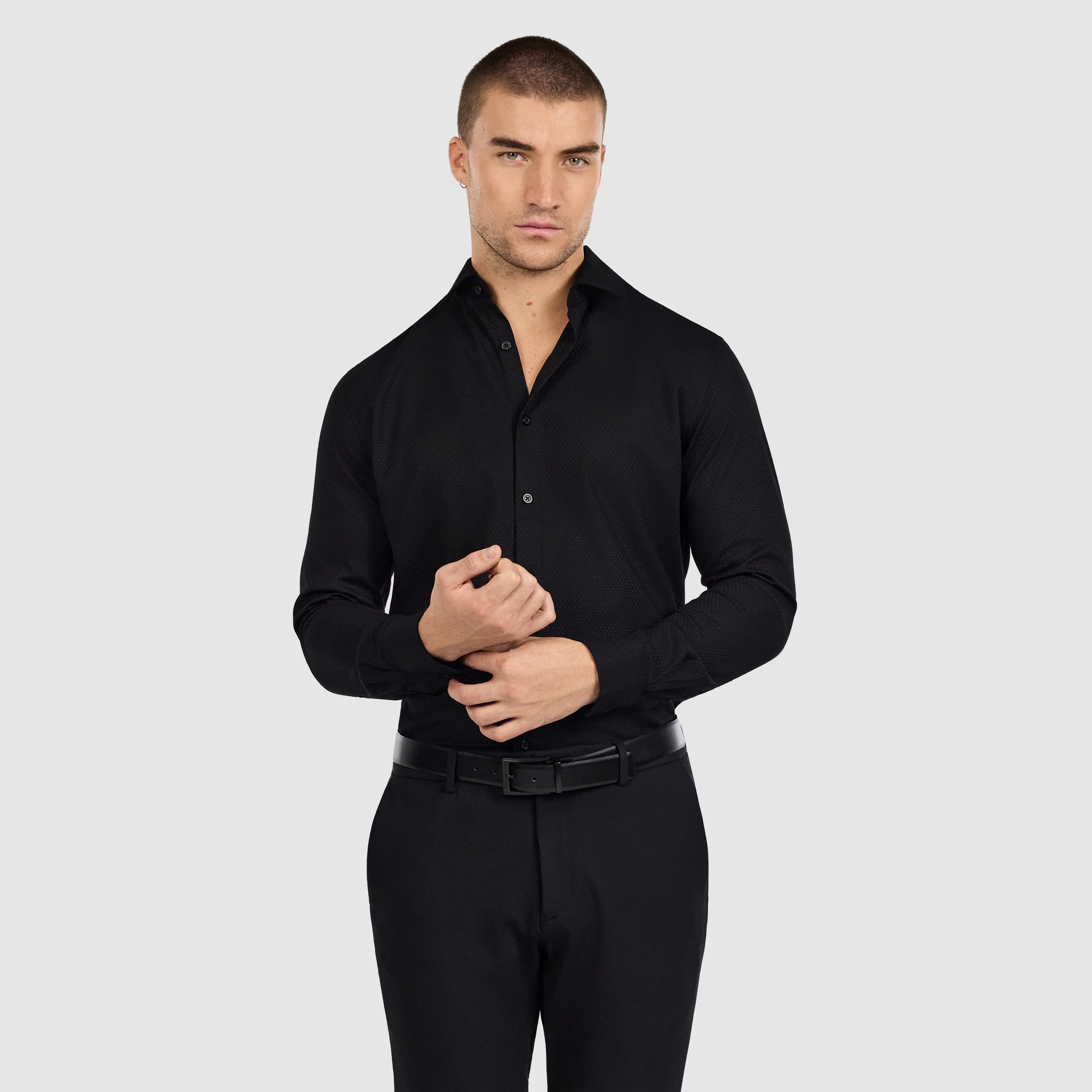 Cy Slim Textured Bamboo Shirt