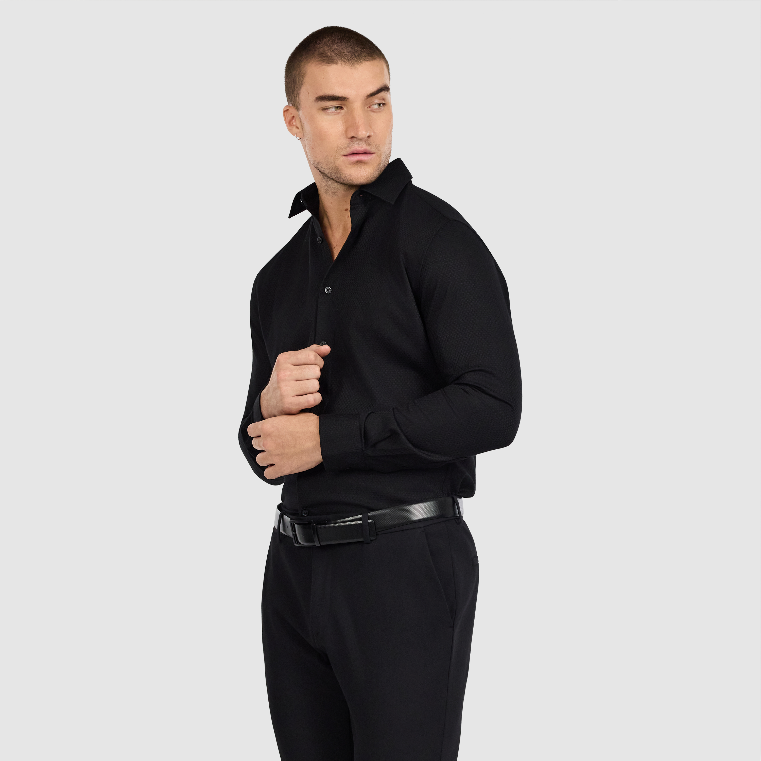 Cy Slim Textured Bamboo Shirt