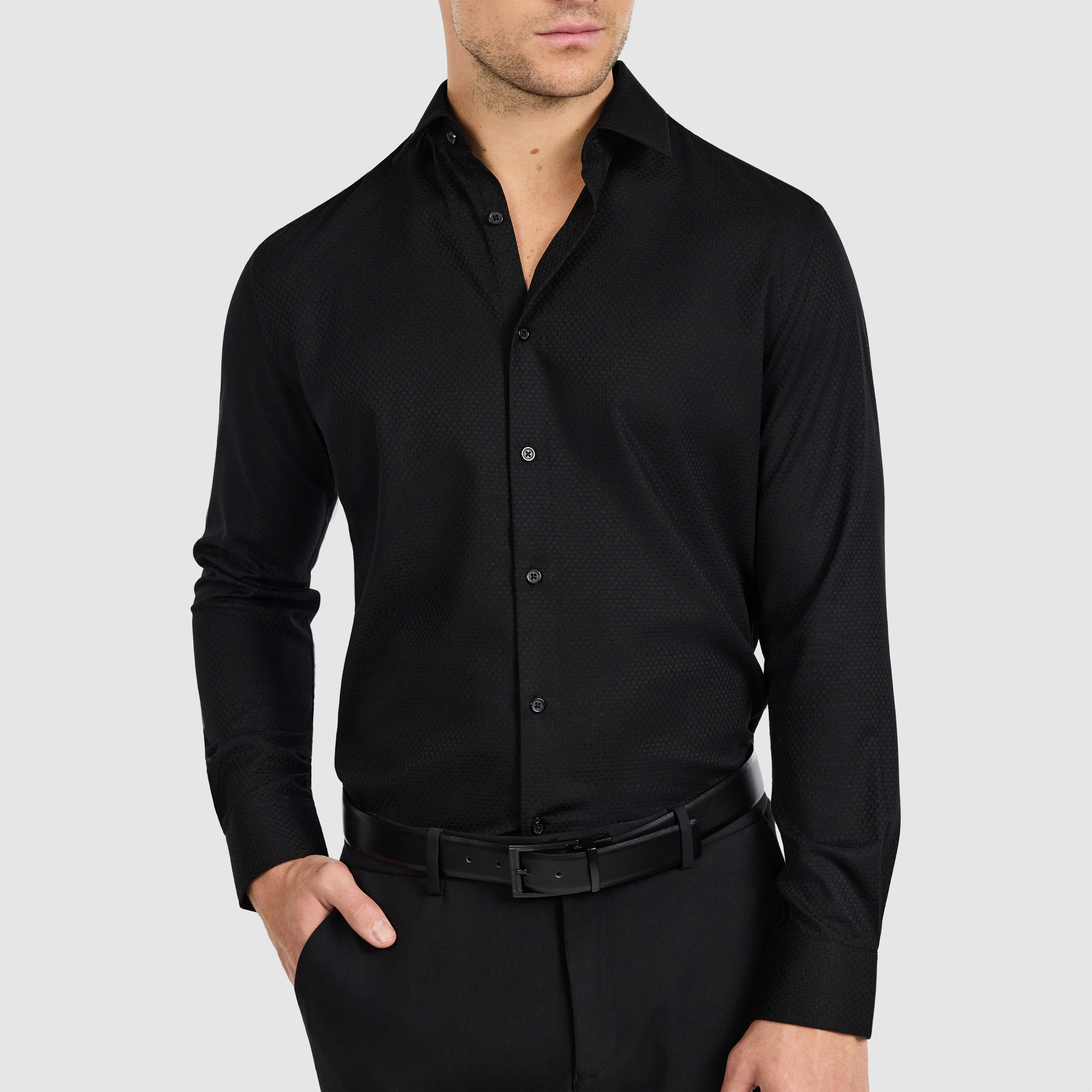 Cy Slim Textured Bamboo Shirt