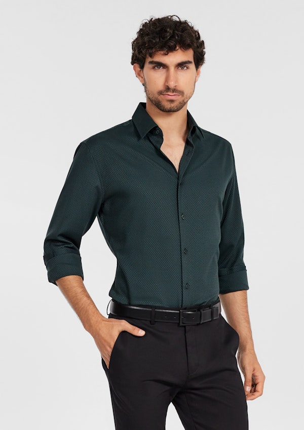 Cy Slim Textured Bamboo Shirt