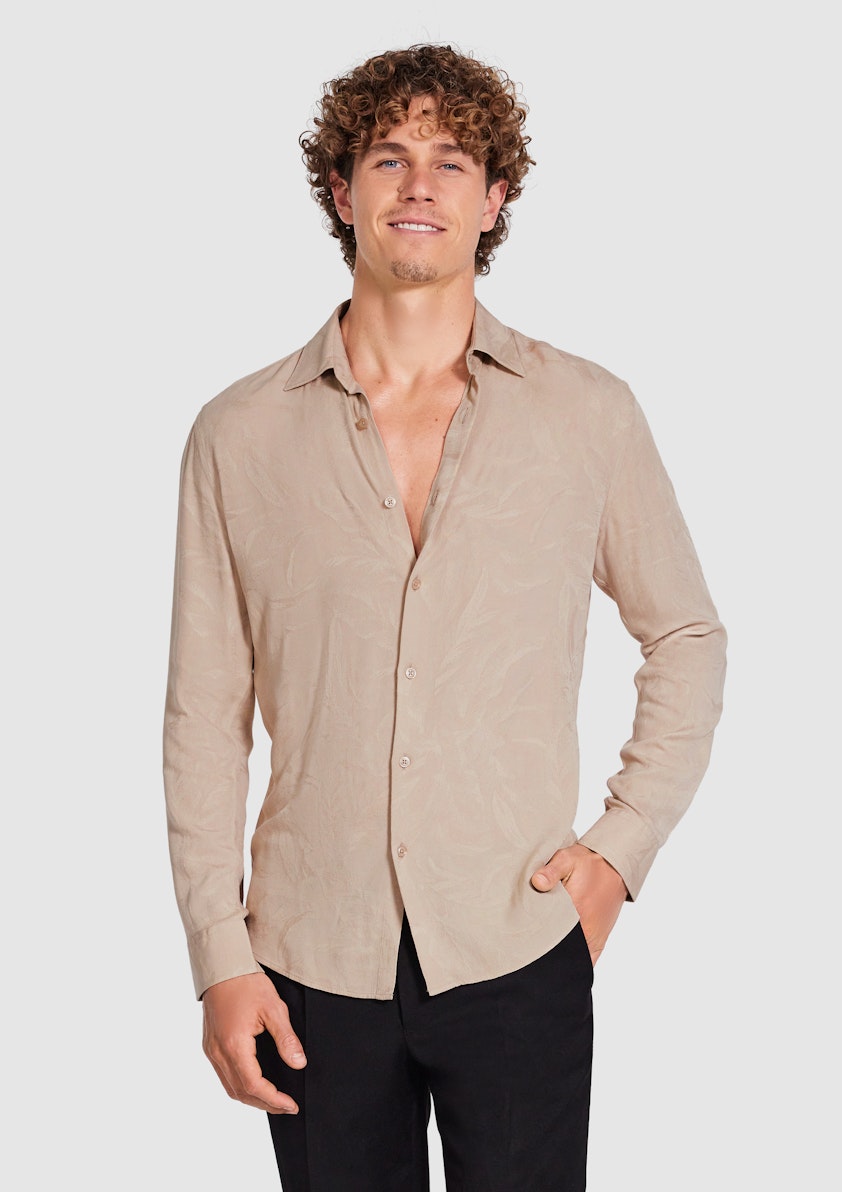 Luna Slim Viscose Leaf Shirt