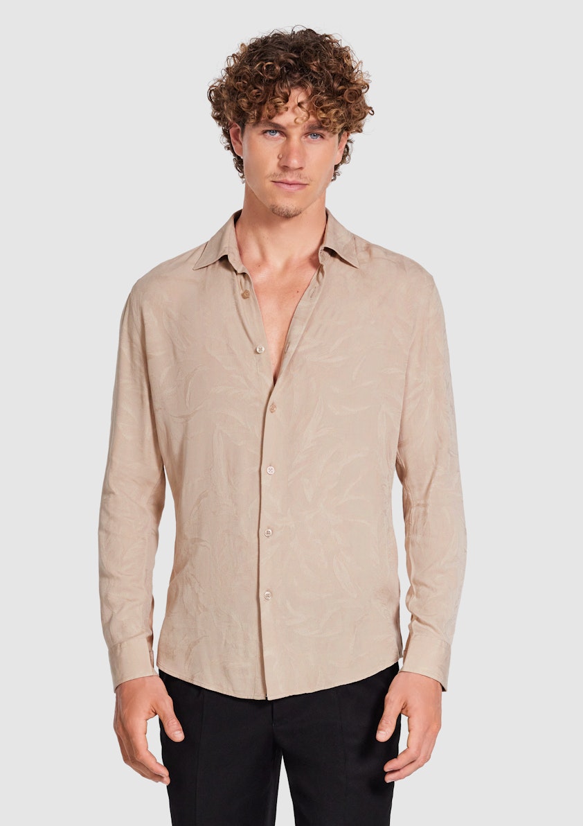 Luna Slim Viscose Leaf Shirt